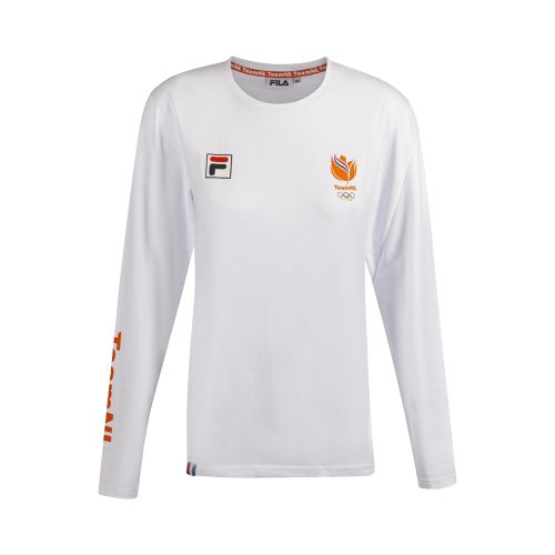 Fila TeamNL T Shirt Lange Mouwen Dames Wit