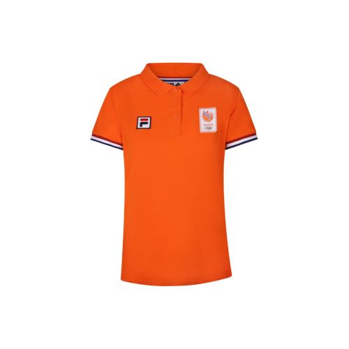 Oranje polo top dames