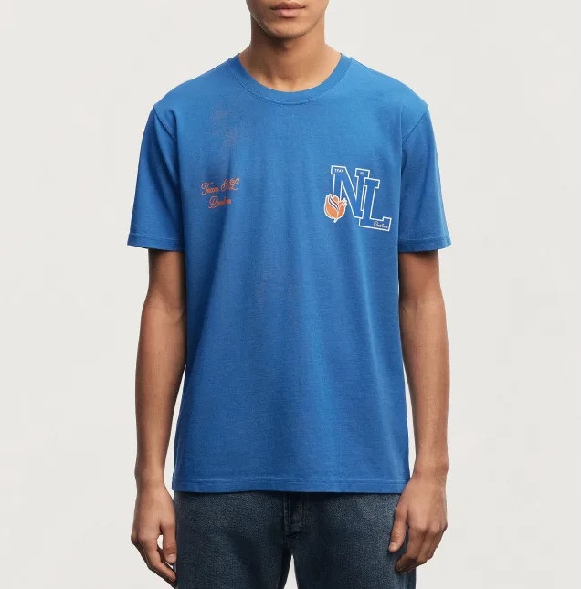 Denham TeamNL Paris T Shirt Blauw Heren